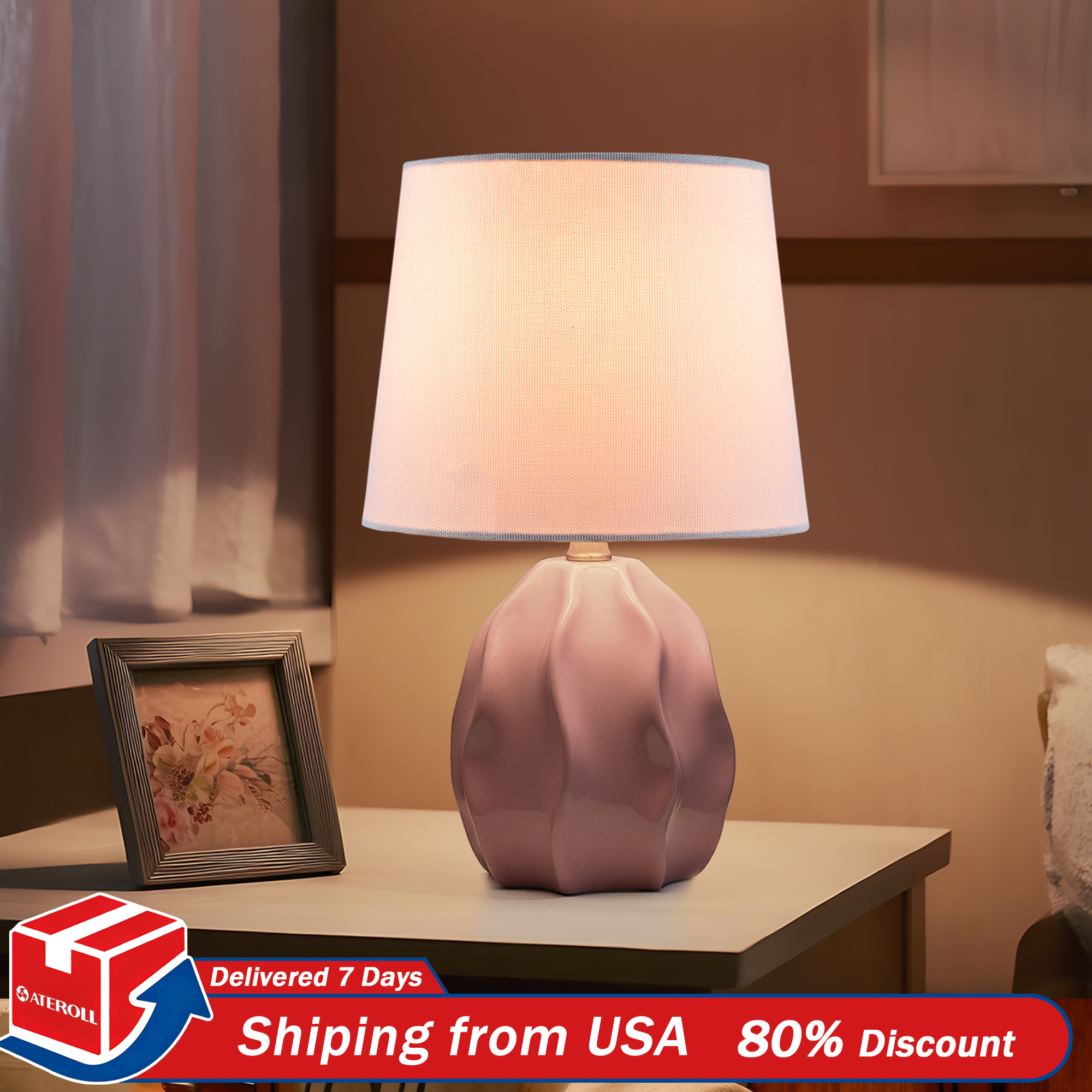 Lighting Table Decor - 13.5 inch Bedside lamp Modern Minimalist
