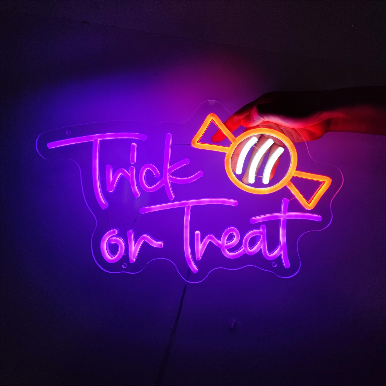 Home Decor Lighting Tricks - Trick or Treat Neon Sign, Halloween
