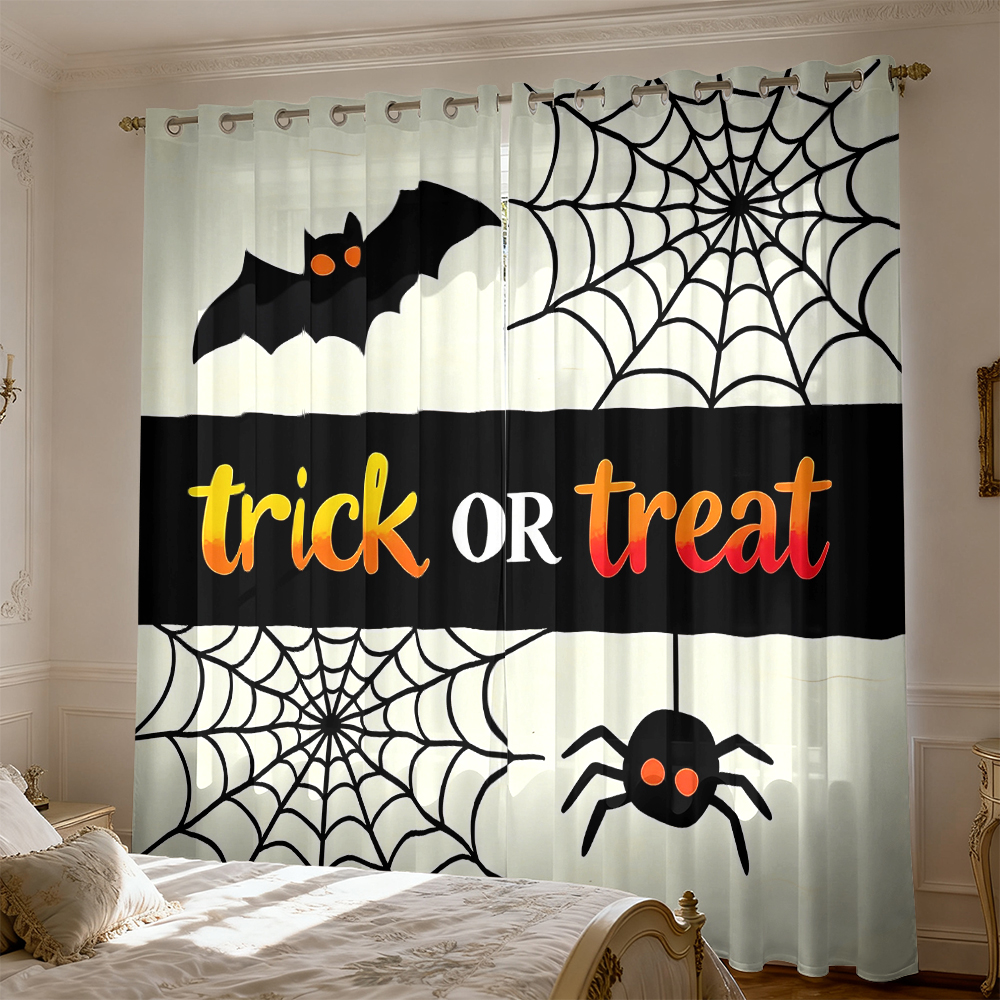 Home Decor Lighting Tricks - 2pcs bat-spider web-themed Trick or Treat