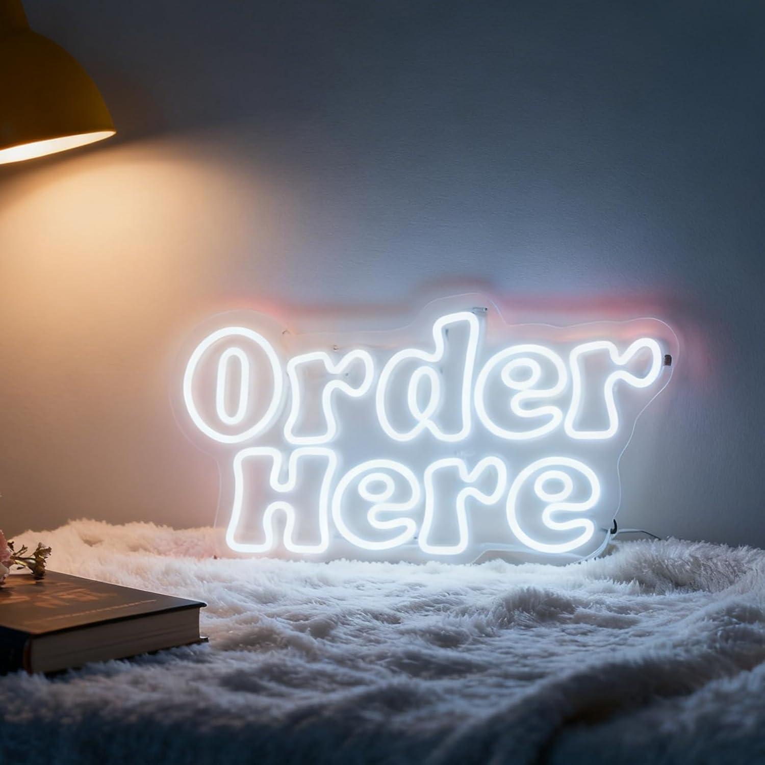 Restaurant Lighting Decoration - Order Here Neon Sign USB Dimmable