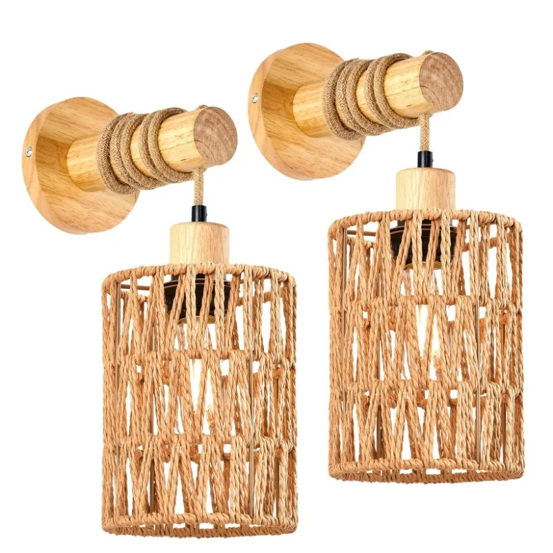 Foyer Lighting Wall Decor - Hemp Rope Design Bedhead Wall Lamp