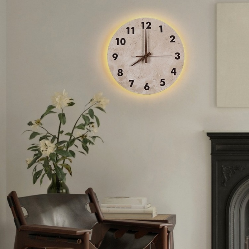 Foyer Lighting Wall Decor - Creative Clock Wall Light Yellow Cave