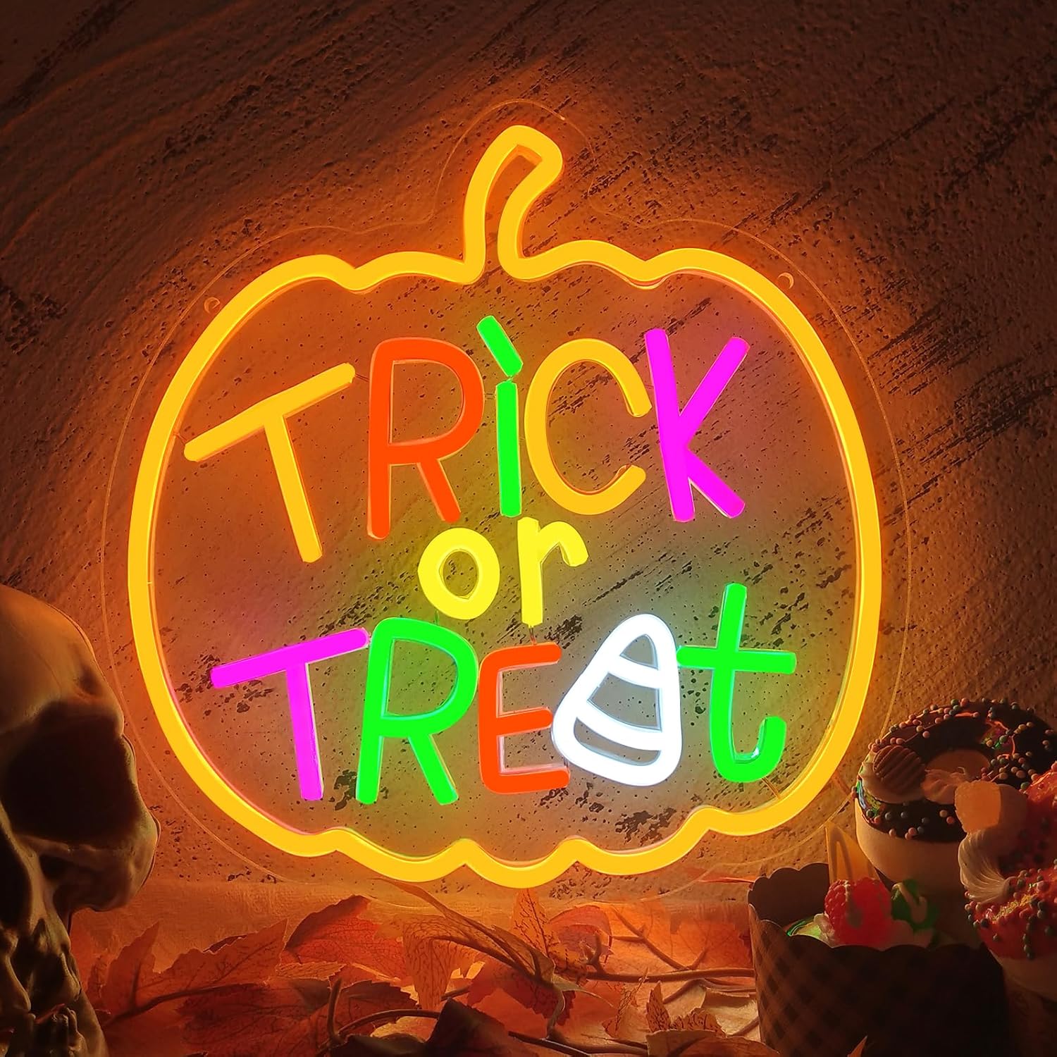 Trick or Treat Neon Sign with  - Home Decor Lighting Tricks incelemesi ve fiyatı