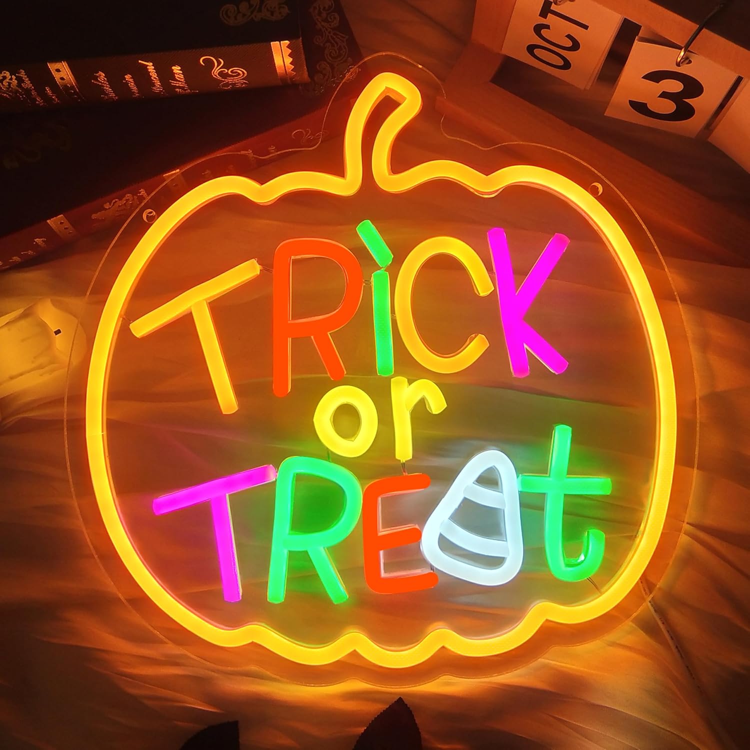 Trick or Treat Neon Sign with  - Home Decor Lighting Tricks incelemesi ve fiyatı