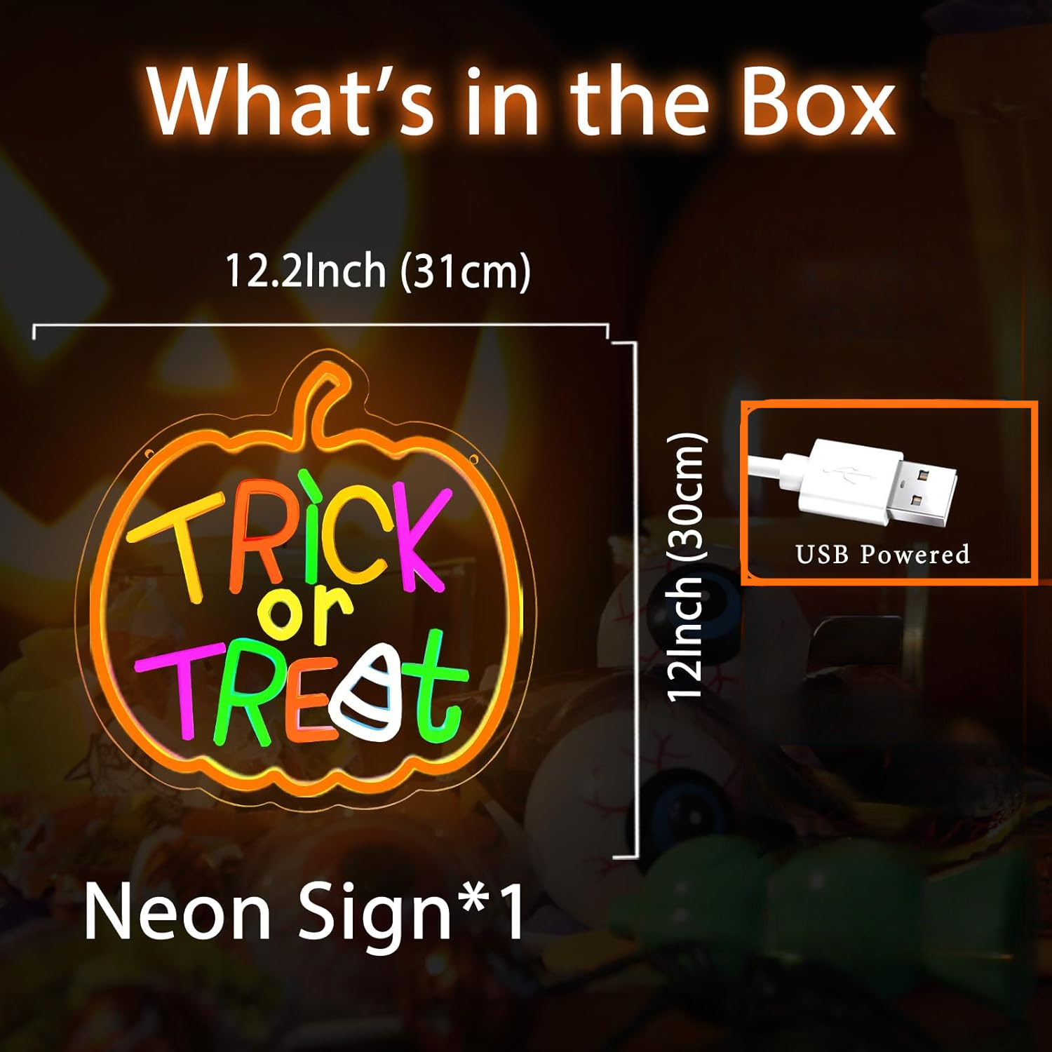 Trick or Treat Neon Sign with  - Home Decor Lighting Tricks incelemesi ve fiyatı