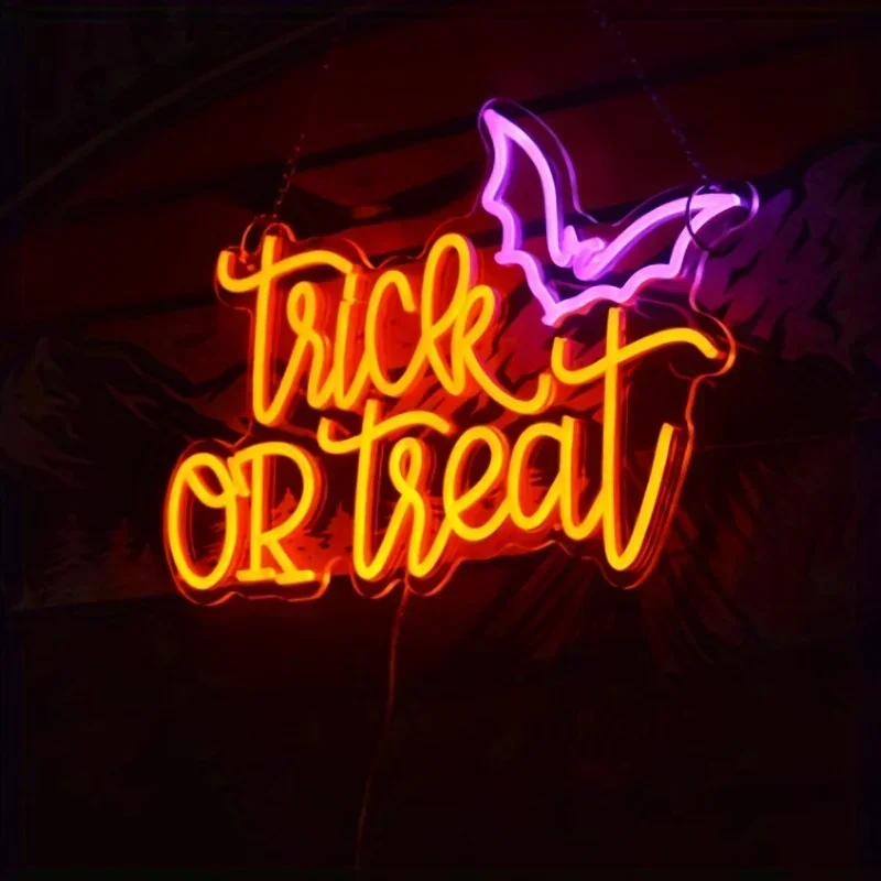 Trick or Treat Neon Sign Light - Home Decor Lighting Tricks incelemesi ve fiyatı