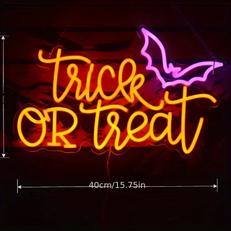 Trick or Treat Neon Sign Light - Home Decor Lighting Tricks incelemesi ve fiyatı