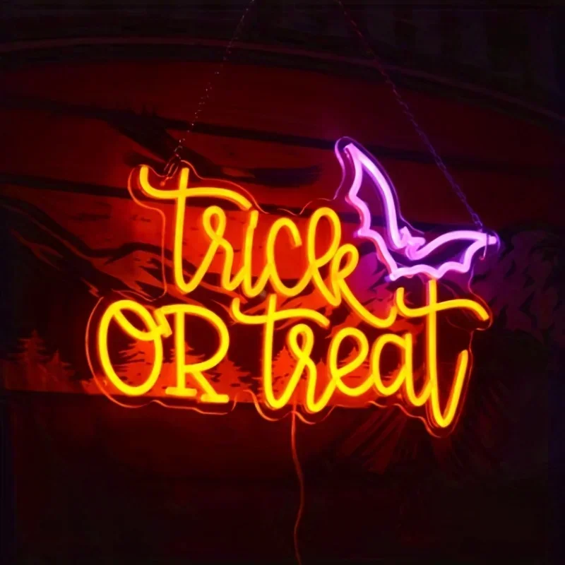 Trick or Treat Neon Sign Light - Home Decor Lighting Tricks incelemesi ve fiyatı