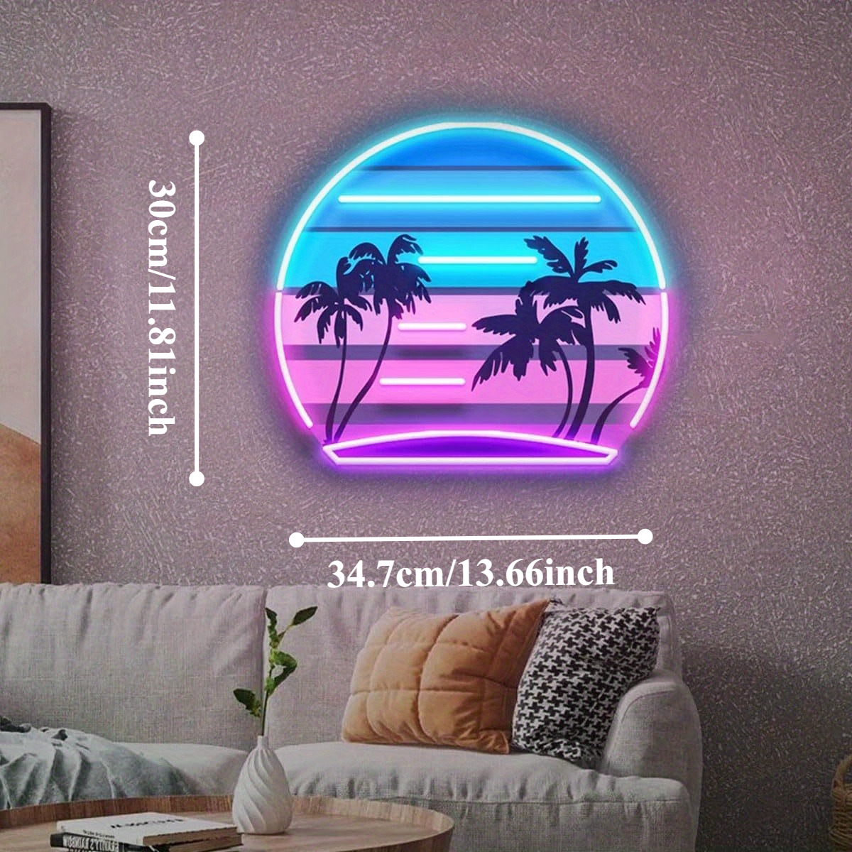 Tropical Retro Vintage Sunset  - Wall Decor Lighting Tree incelemesi ve fiyatı