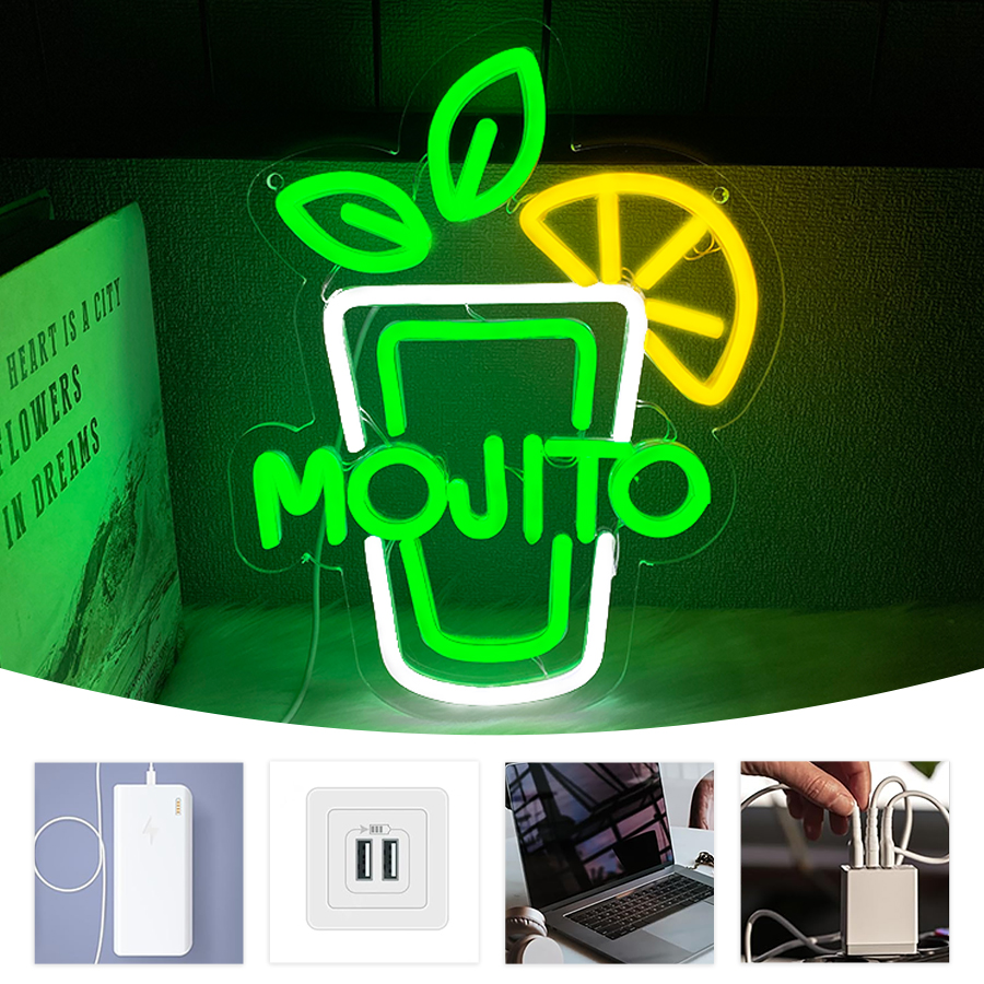 Mojito Led Neon Sign, Cocktail - Restaurant Lighting Decoration incelemesi ve fiyatı