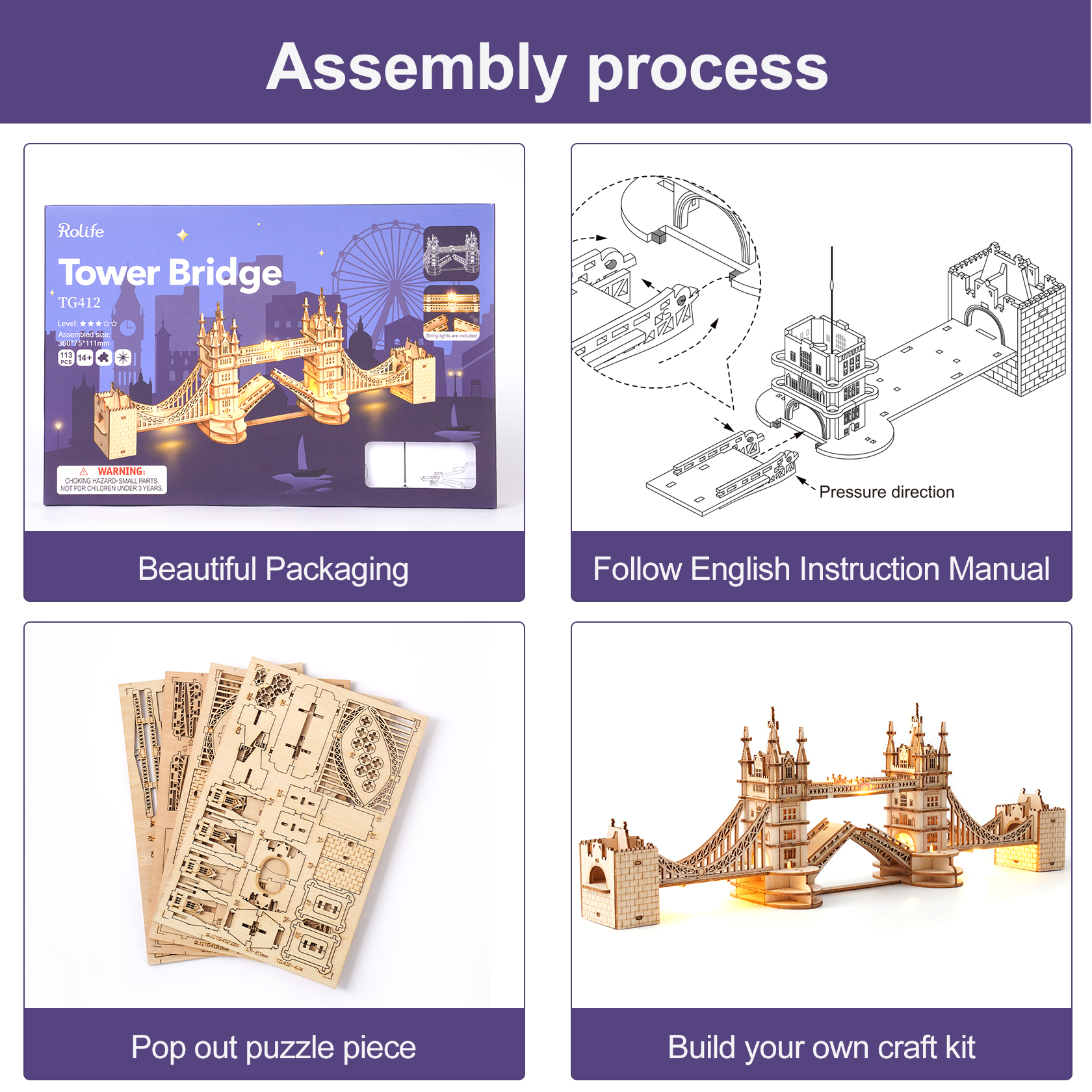 Rolife DIY Wooden 3D Puzzle To - Lighting Decor Woodbridge incelemesi ve fiyatı