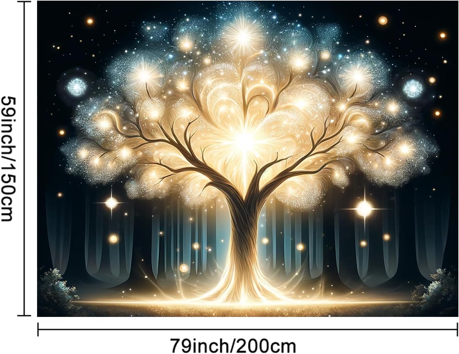 Glowing Spirit Tree UV Black L - Wall Decor Lighting Tree incelemesi ve fiyatı