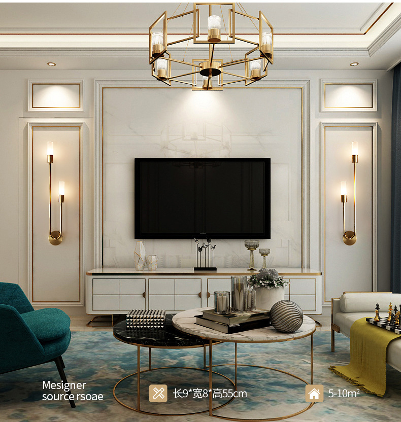 Retro Background Living Room A - Lighting Table Decor incelemesi ve fiyatı