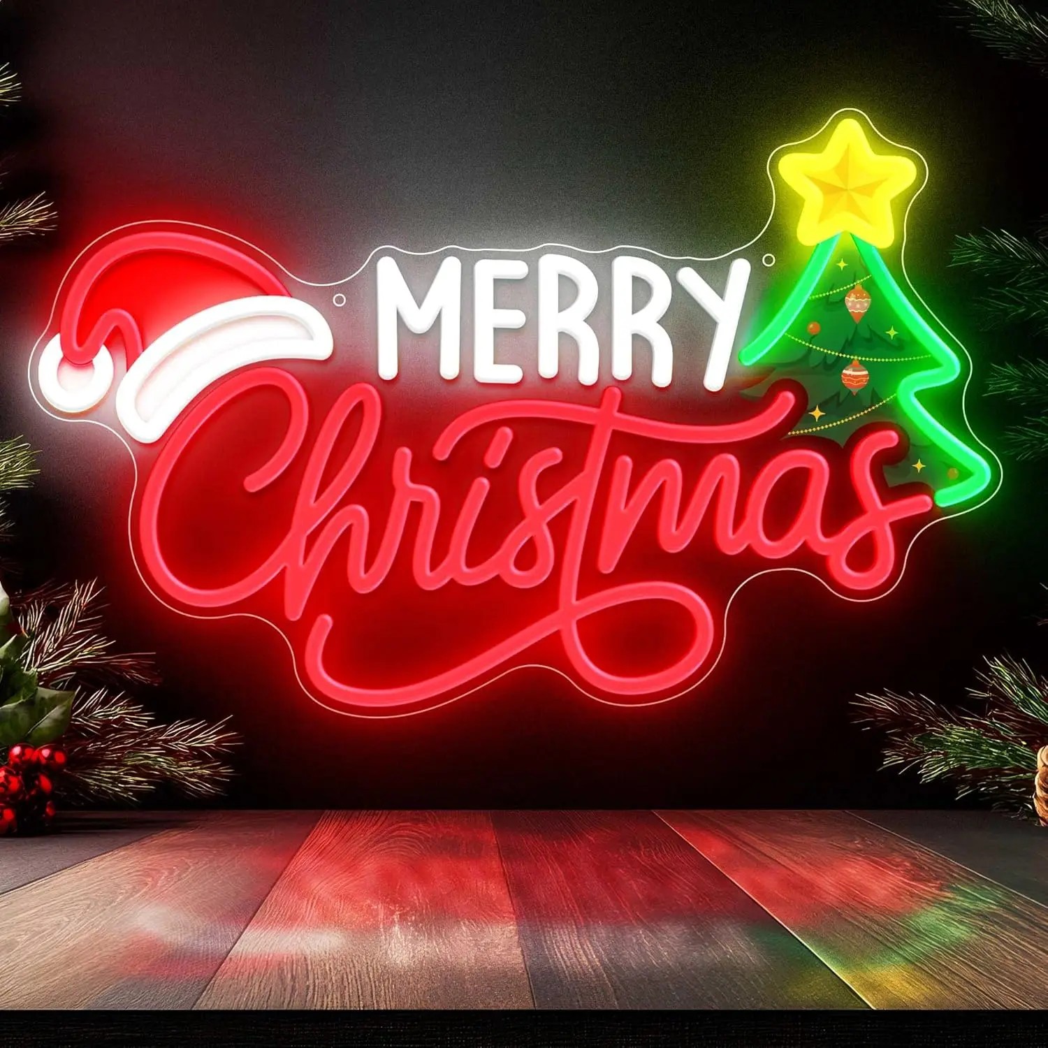 Xmas Tree Neon LED Wall Sign M - Wall Decor Lighting Tree incelemesi ve fiyatı