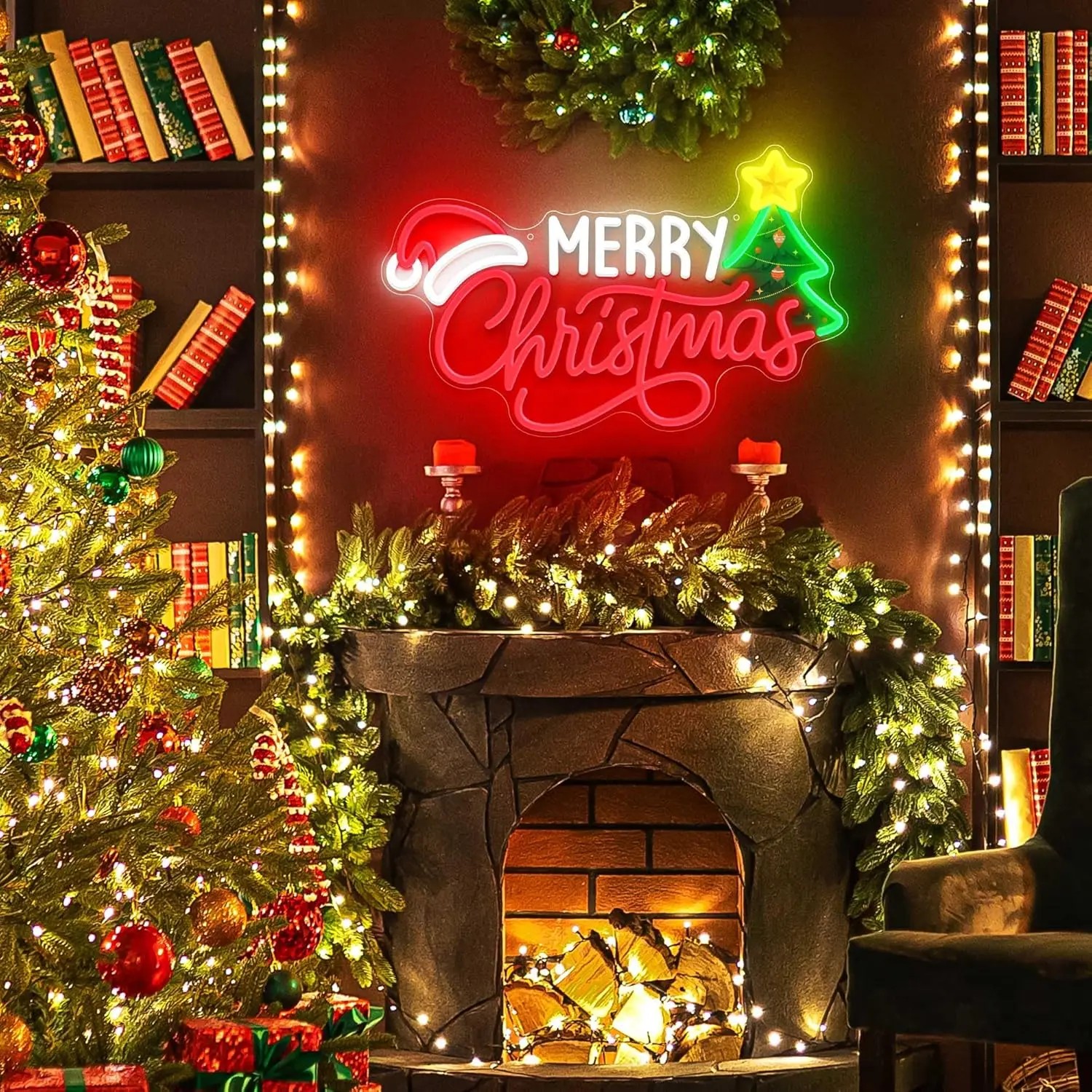 Xmas Tree Neon LED Wall Sign M - Wall Decor Lighting Tree incelemesi ve fiyatı