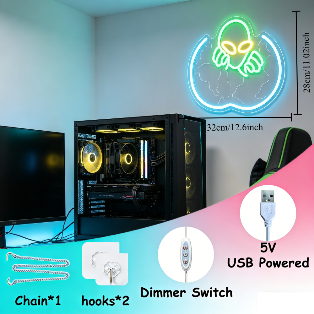 Alien UFO Neon Sign LED Wall A - Bedroom Lighting Decor Ideas incelemesi ve fiyatı