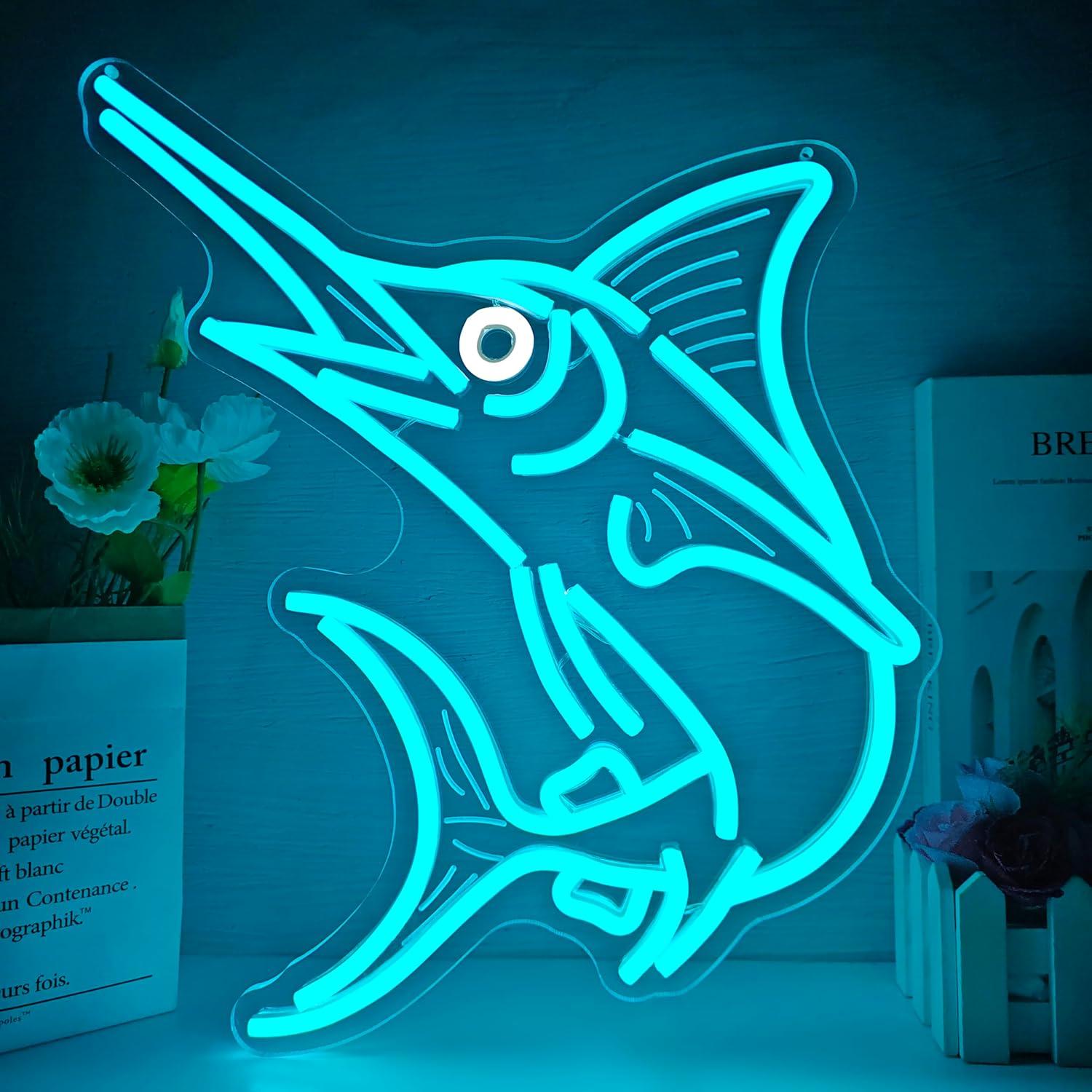 Marlin Fish Neon Sign Deep Sea - Restaurant Lighting Decoration incelemesi ve fiyatı