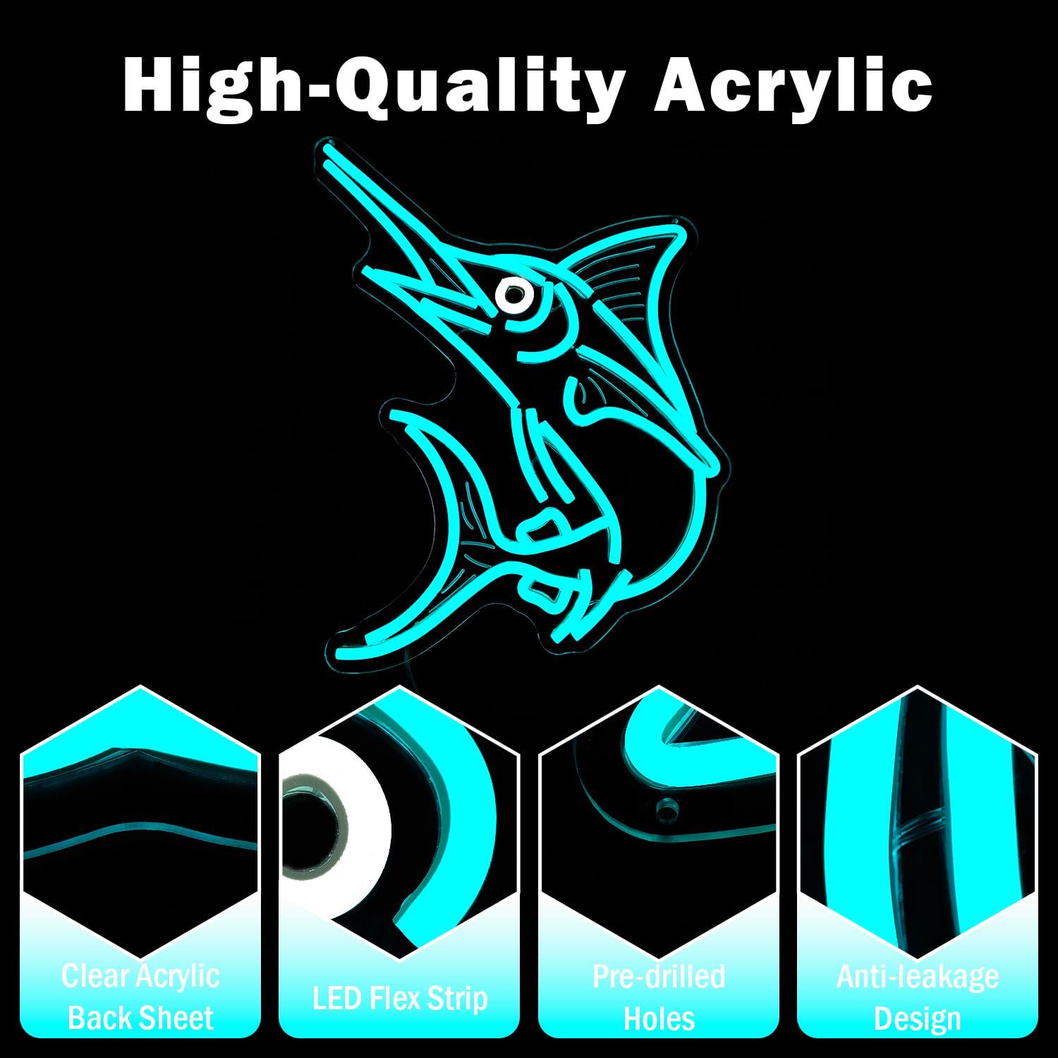 Marlin Fish Neon Sign Deep Sea - Restaurant Lighting Decoration incelemesi ve fiyatı