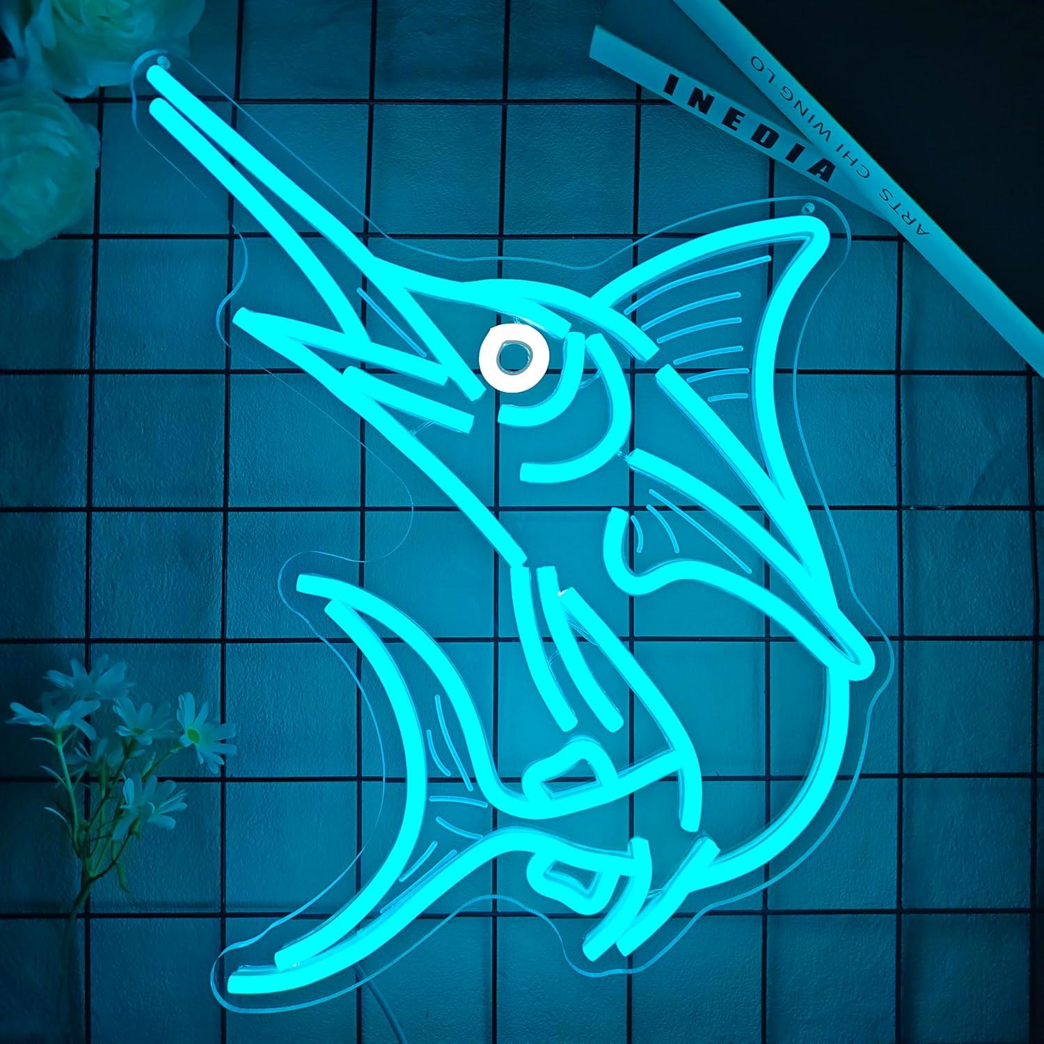 Marlin Fish Neon Sign Deep Sea - Restaurant Lighting Decoration incelemesi ve fiyatı
