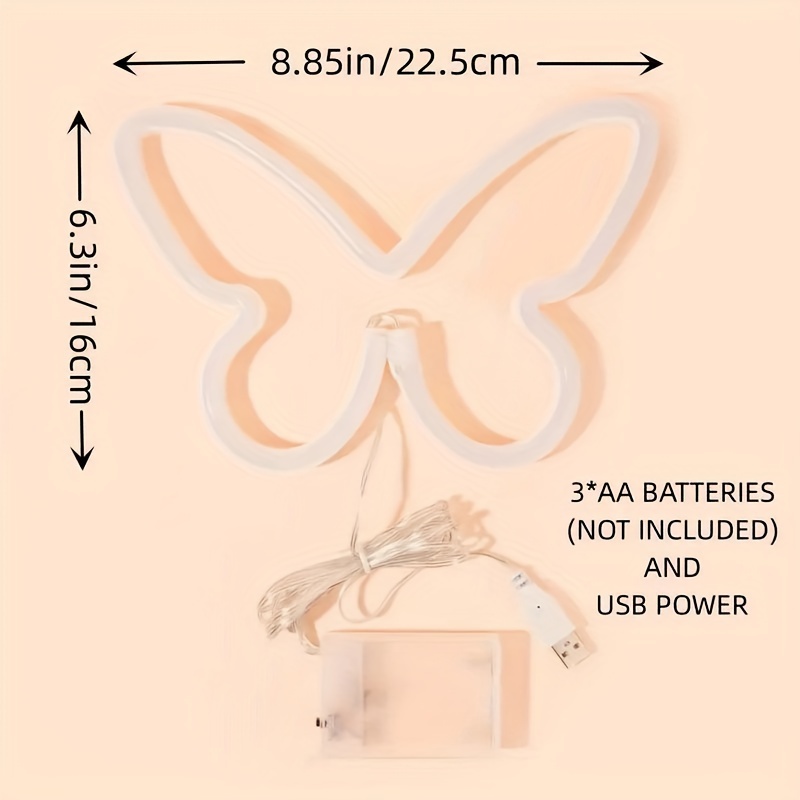 LED butterfly neon lights, USB - Foyer Lighting Wall Decor incelemesi ve fiyatı