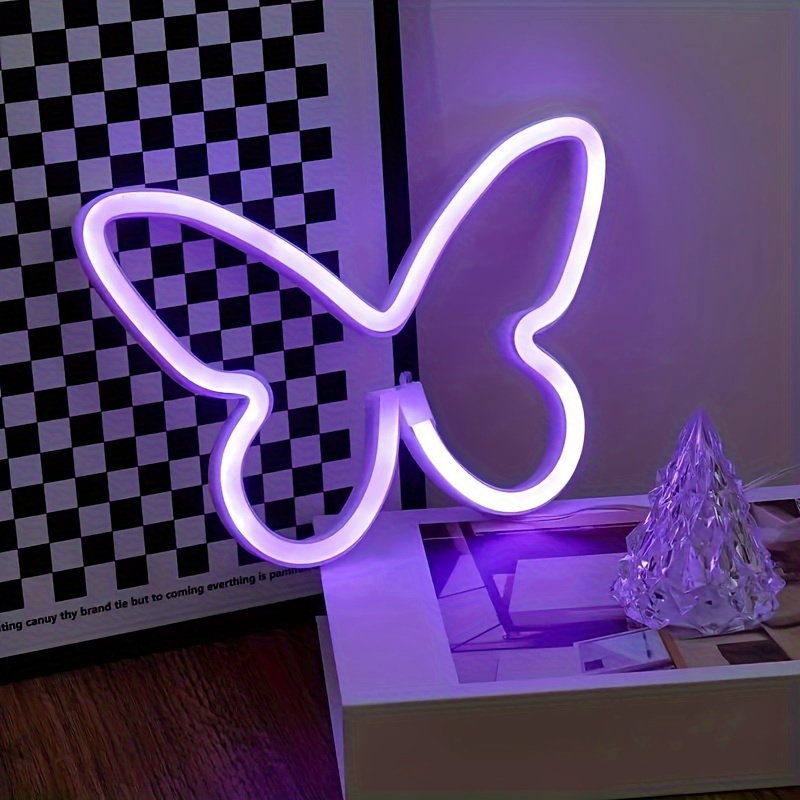 LED butterfly neon lights, USB - Foyer Lighting Wall Decor incelemesi ve fiyatı