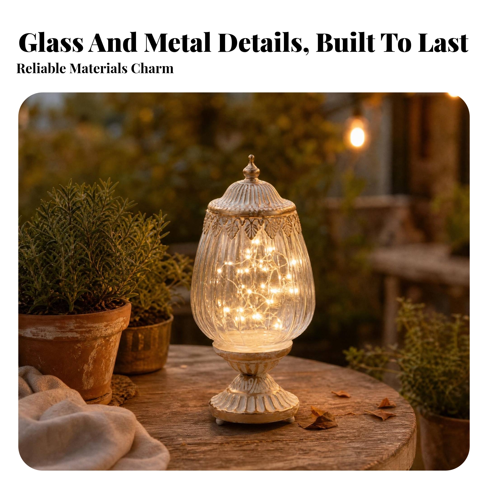 Vintage Ribbed Glass Lantern O - Lighting Table Decor incelemesi ve fiyatı