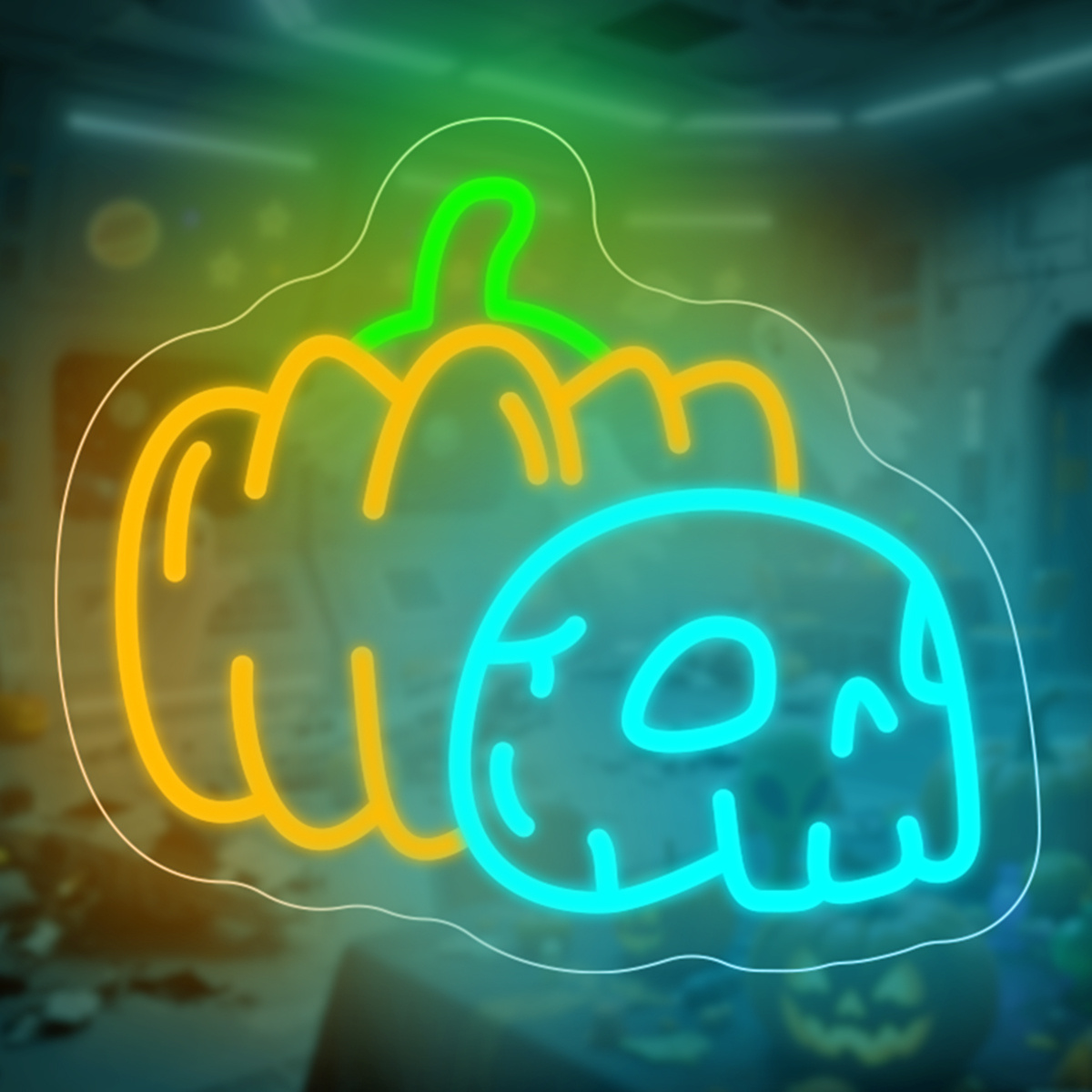 Pumpkin Skull Neon Sign USB Di - Home Decor Lighting Tricks incelemesi ve fiyatı