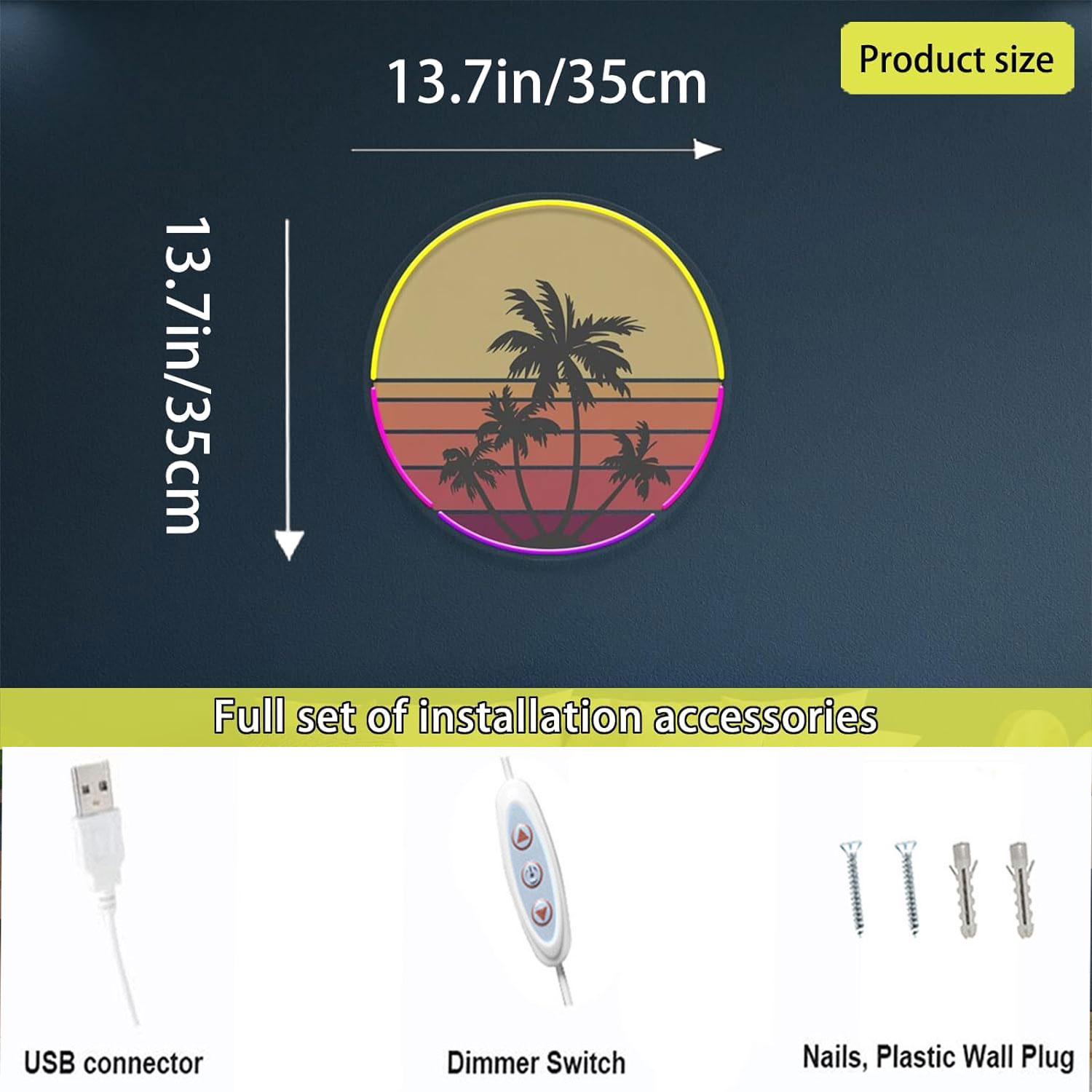Sunset neon light suitable for - Wall Decor Lighting Tree incelemesi ve fiyatı