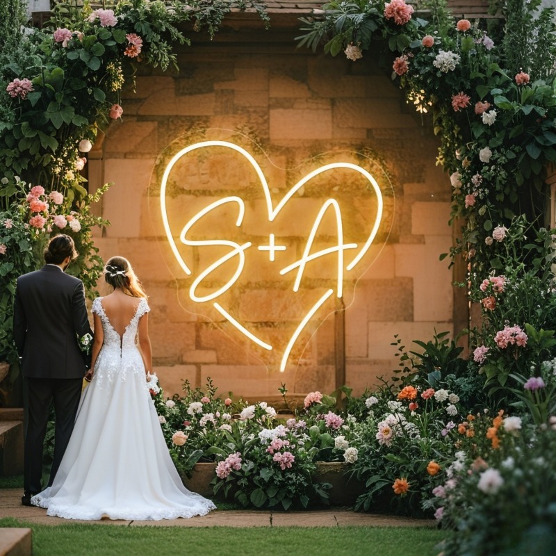 Custom Initials Heart LED Neon - Lighting Decoration Ideas incelemesi ve fiyatı