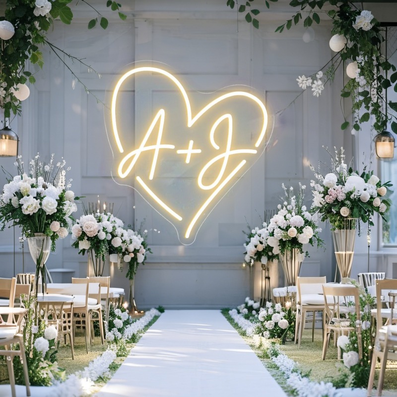 Custom Initials Heart LED Neon - Lighting Decoration Ideas incelemesi ve fiyatı