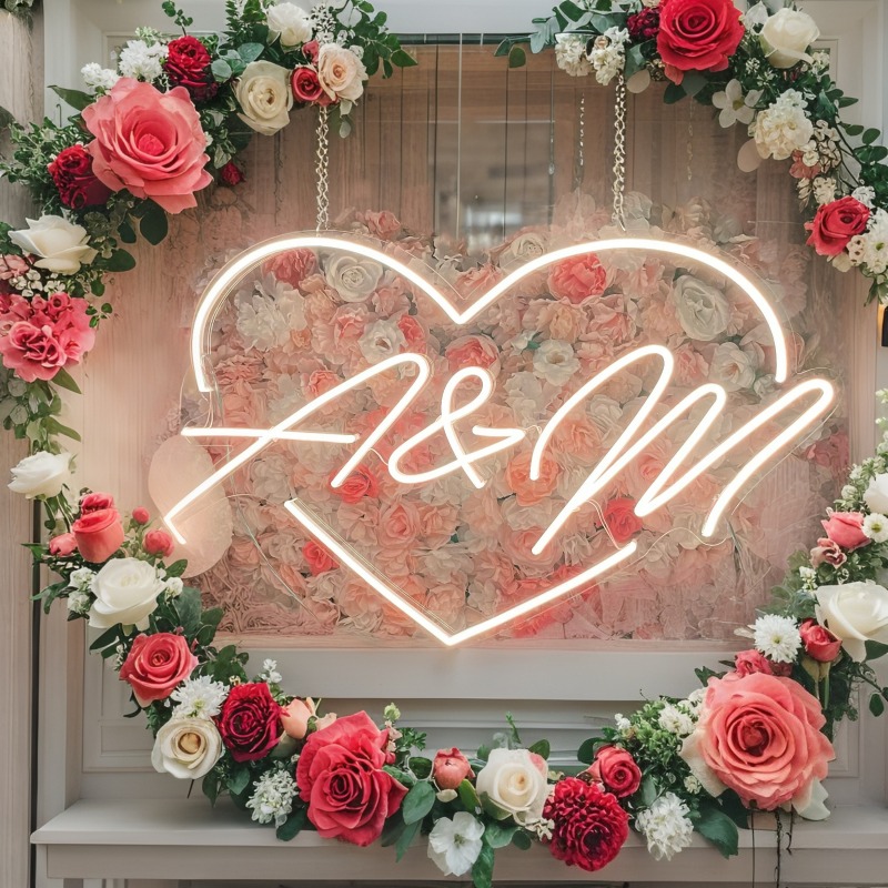 Custom Initials Heart LED Neon - Lighting Decoration Ideas incelemesi ve fiyatı