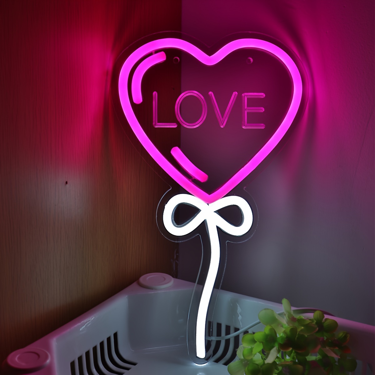 LOVE Heart Balloon Shape Pink  - Bedroom Lighting Decor Ideas incelemesi ve fiyatı