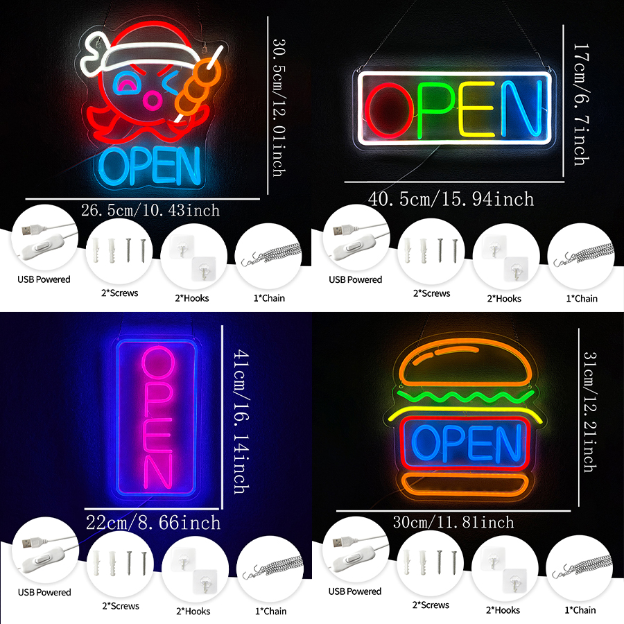 Open Series Neon Sign For Wall - Restaurant Lighting Decoration incelemesi ve fiyatı