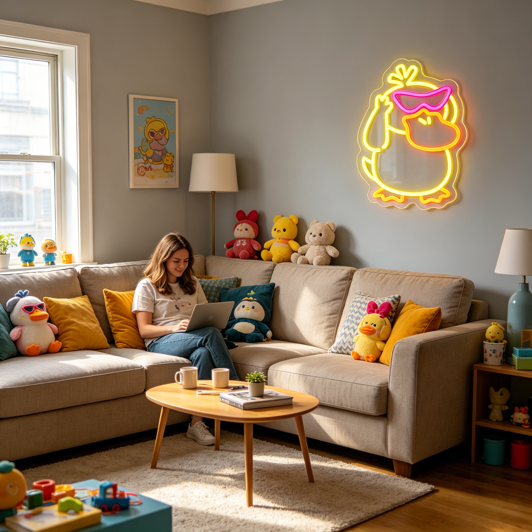 Cute Duck Neon Sign LED Wall A - Lighting Room Decor Items incelemesi ve fiyatı