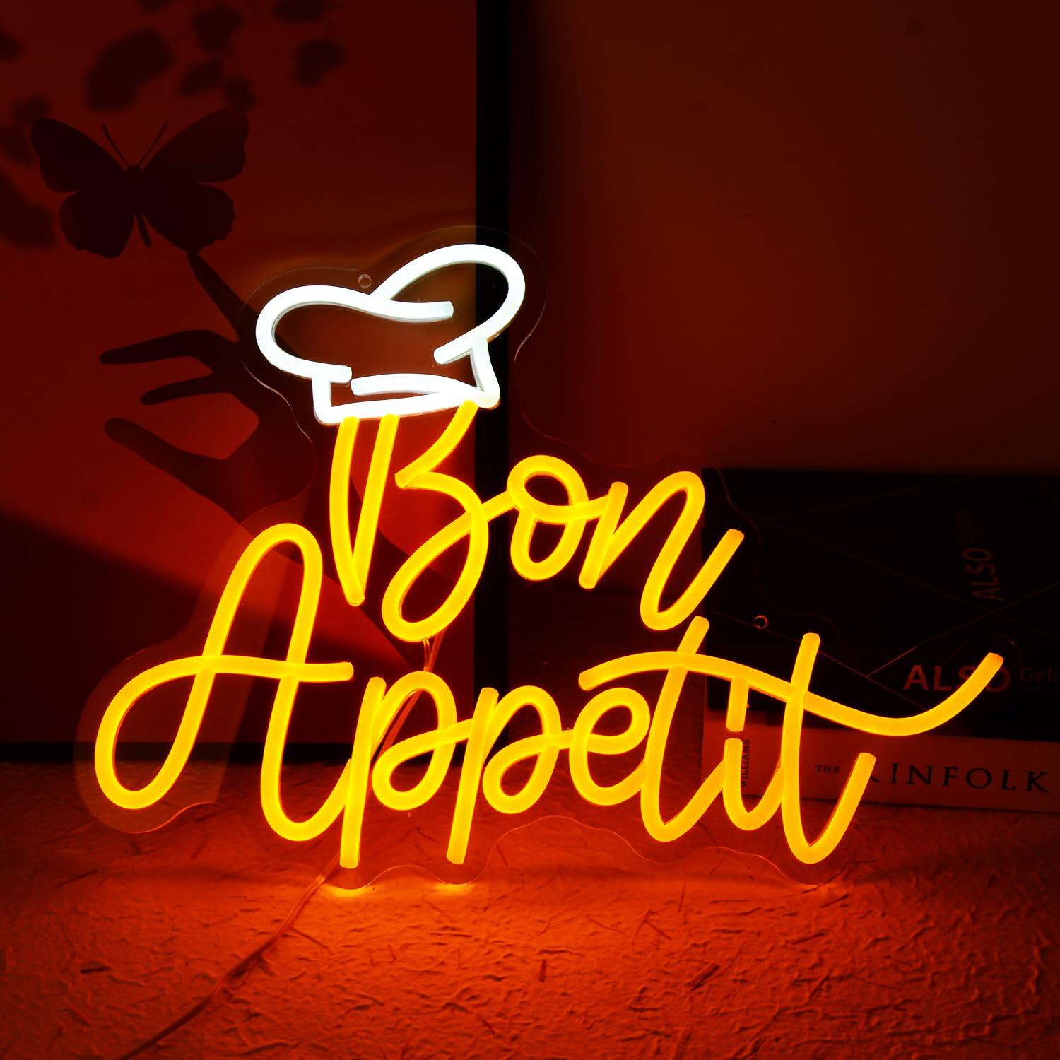 Bon Appetit Chef Hat Neon Sign - Restaurant Lighting Decoration incelemesi ve fiyatı