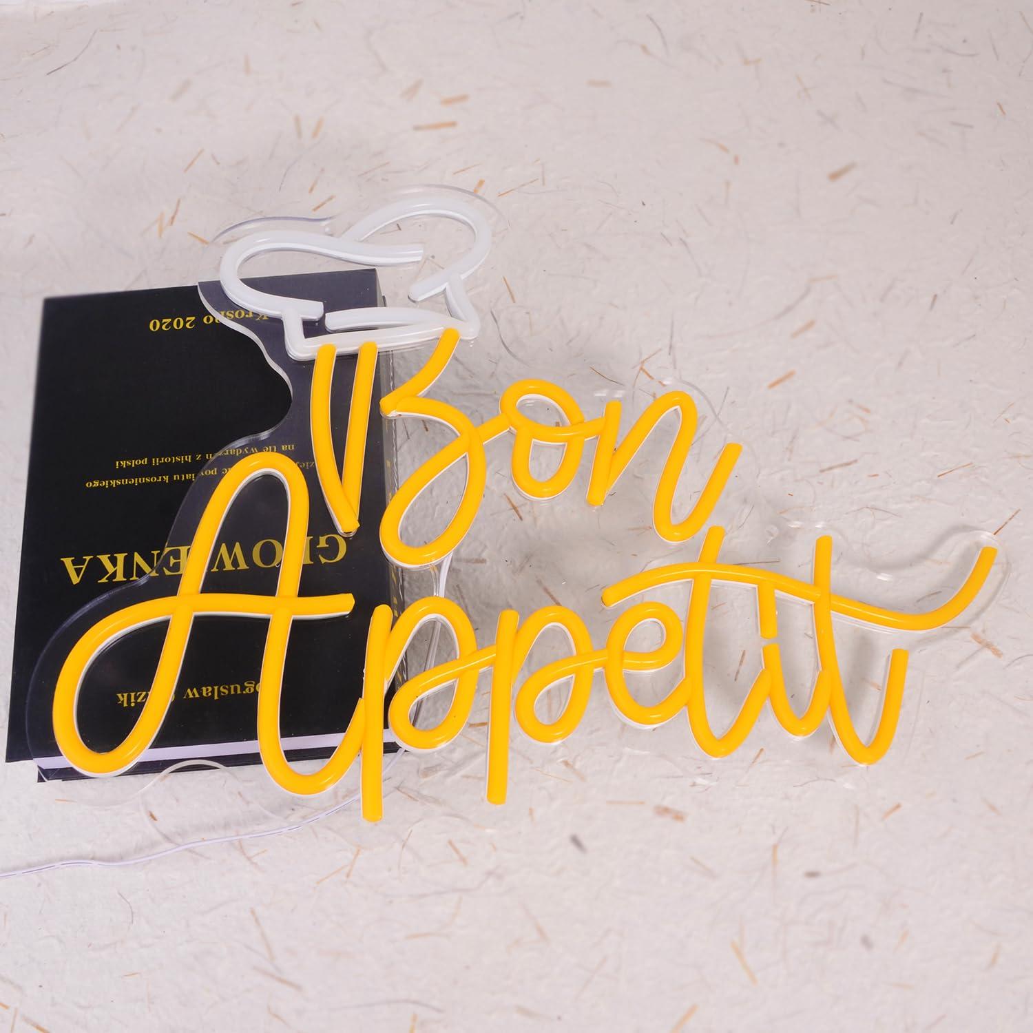Bon Appetit Chef Hat Neon Sign - Restaurant Lighting Decoration incelemesi ve fiyatı