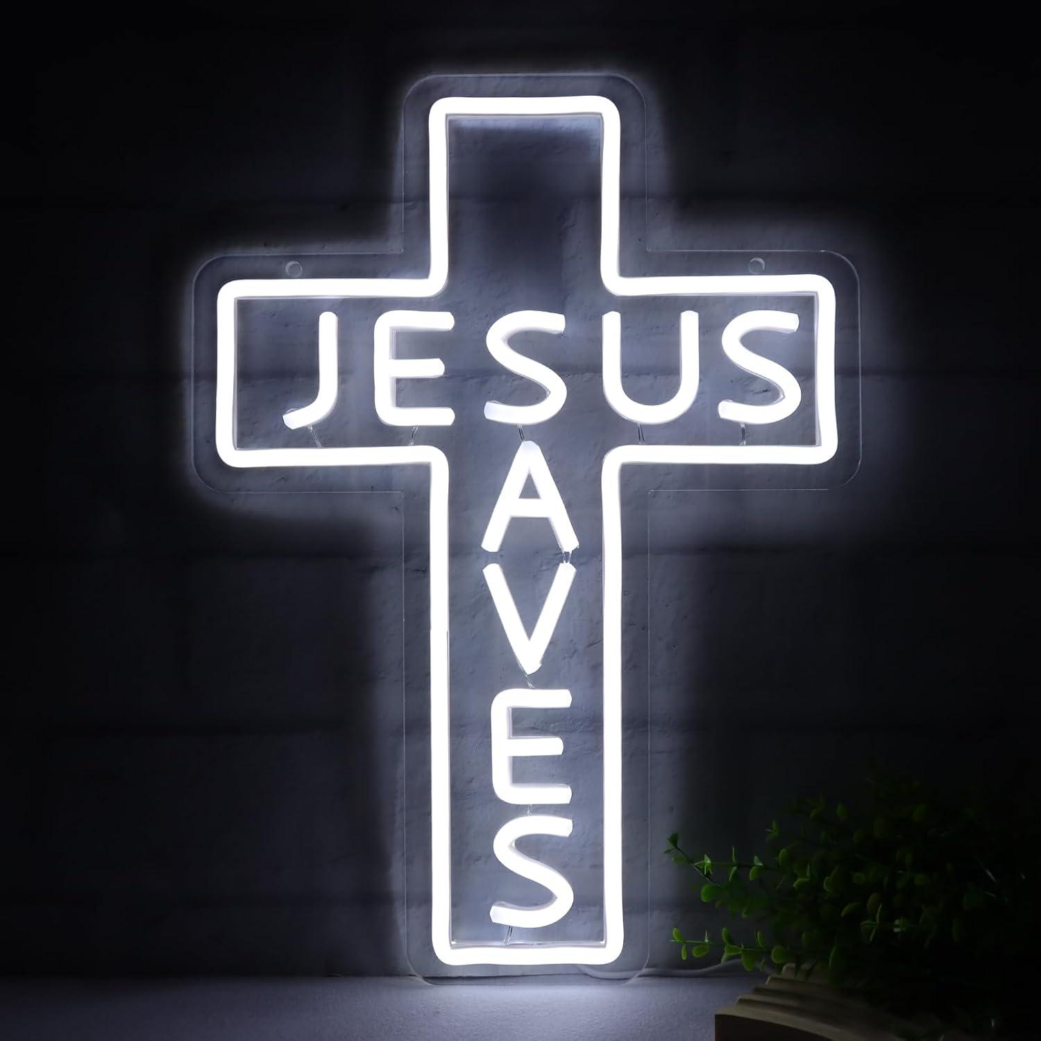 Jesus Saves Cross Neon Signs U - Restaurant Lighting Decoration incelemesi ve fiyatı
