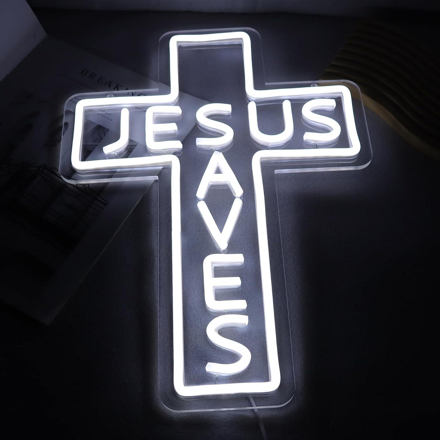 Jesus Saves Cross Neon Signs U - Restaurant Lighting Decoration incelemesi ve fiyatı