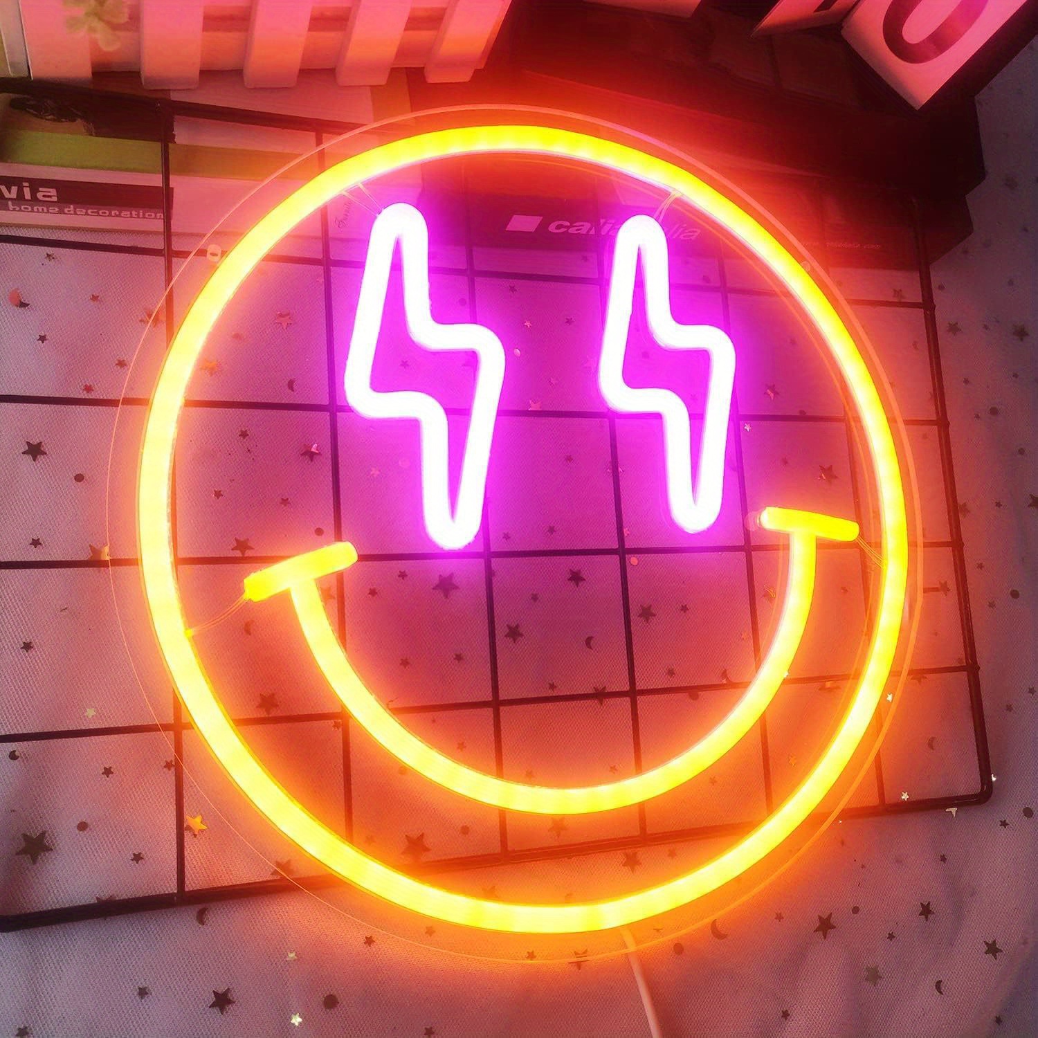 Smile Face LED Neon Sign Light - Bedroom Lighting Decor Ideas incelemesi ve fiyatı