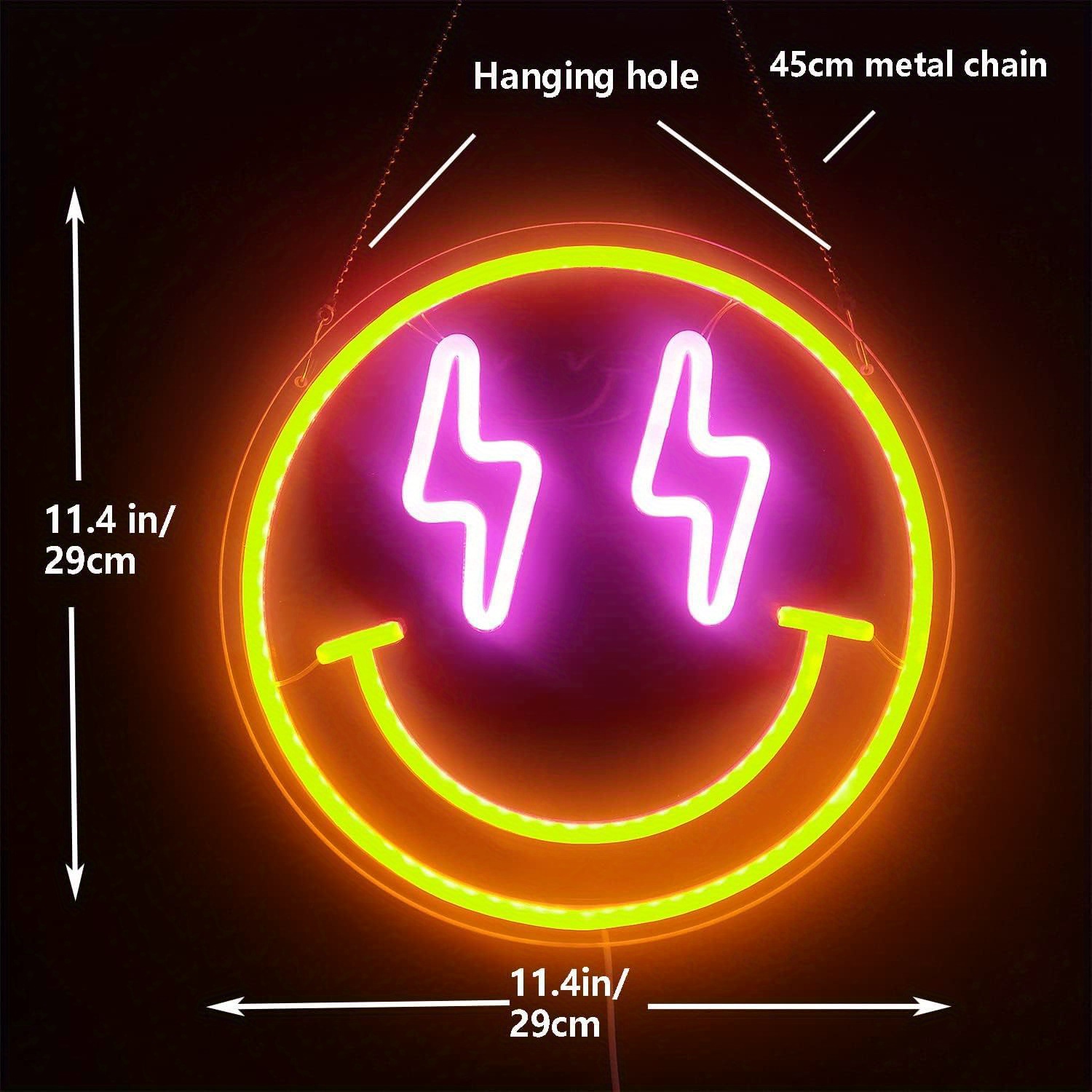 Smile Face LED Neon Sign Light - Bedroom Lighting Decor Ideas incelemesi ve fiyatı