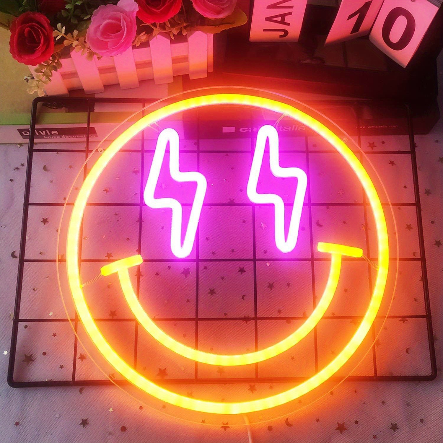 Smile Face LED Neon Sign Light - Bedroom Lighting Decor Ideas incelemesi ve fiyatı