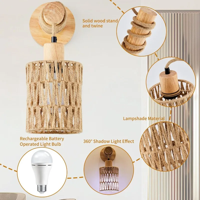 Hemp Rope Design Bedhead Wall  - Foyer Lighting Wall Decor incelemesi ve fiyatı