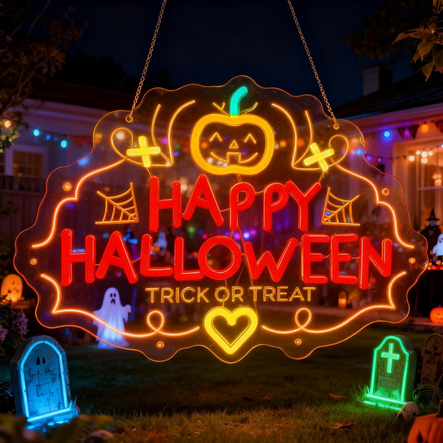 Happy Halloween Trick Or Treat - Home Decor Lighting Tricks incelemesi ve fiyatı
