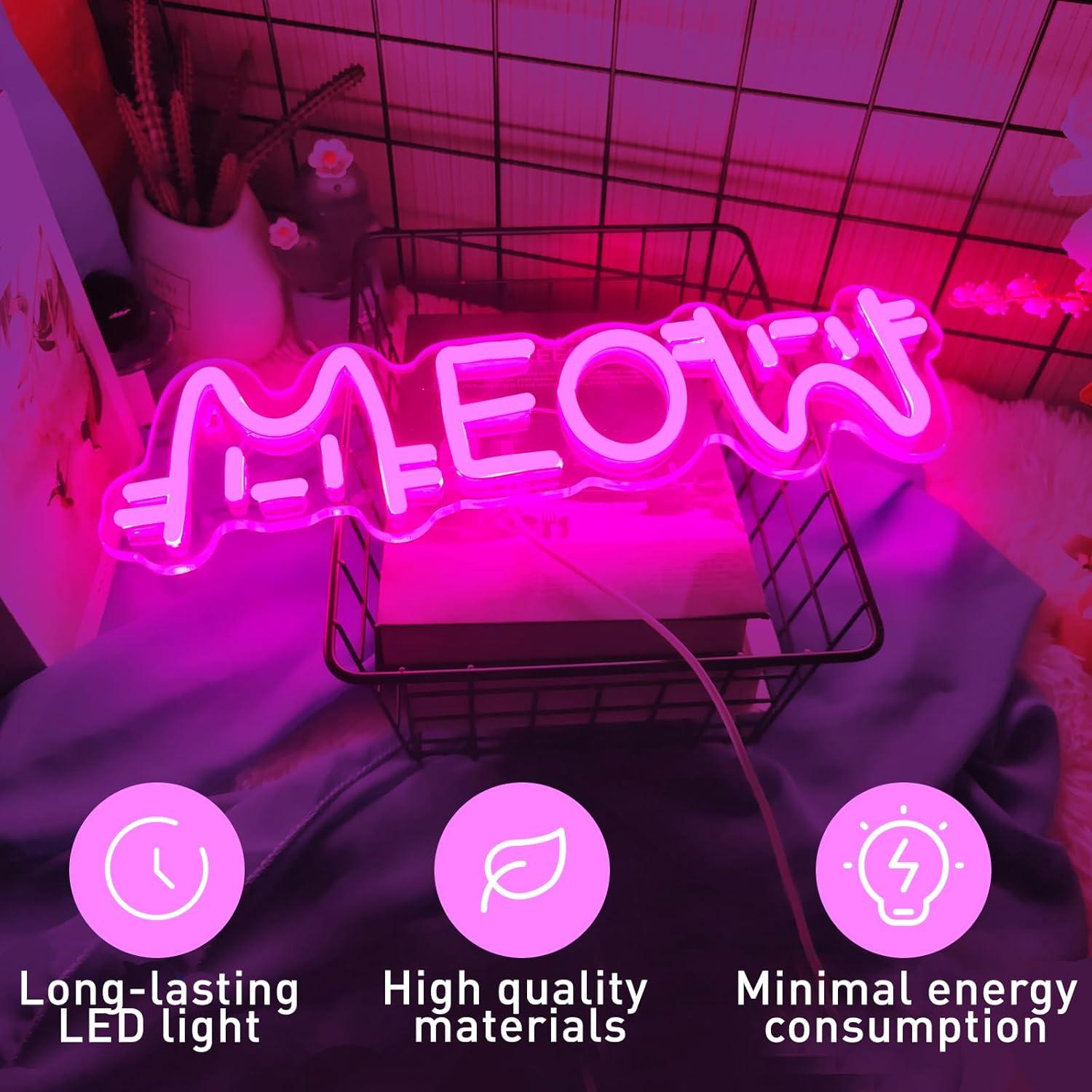 Meow Neon Sign Cat USB Powered - Restaurant Lighting Decoration incelemesi ve fiyatı