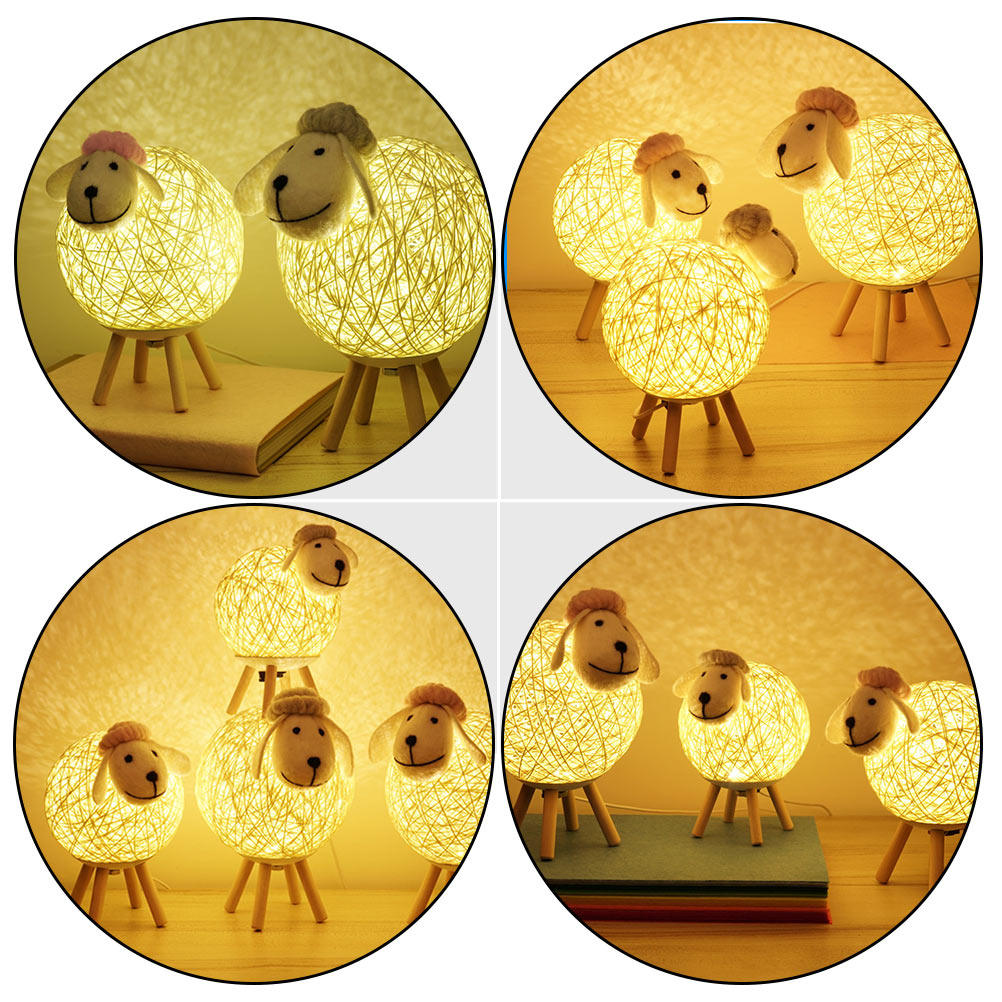 LED Sheep Night Light Rattan W - Bedroom Lighting Decor Ideas incelemesi ve fiyatı