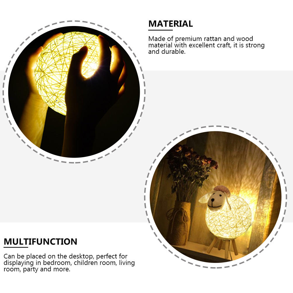 LED Sheep Night Light Rattan W - Bedroom Lighting Decor Ideas incelemesi ve fiyatı
