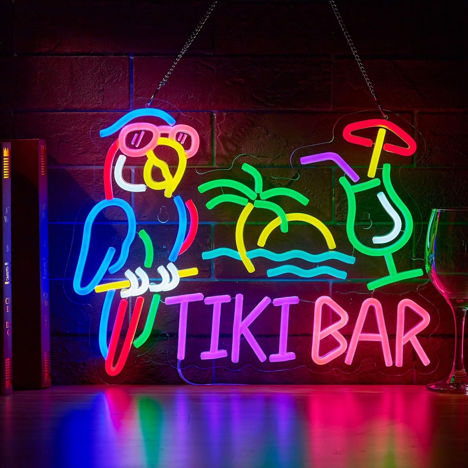 Tiki Bar Parrot Palm Tree Neon - Lighting Decoration Ideas incelemesi ve fiyatı