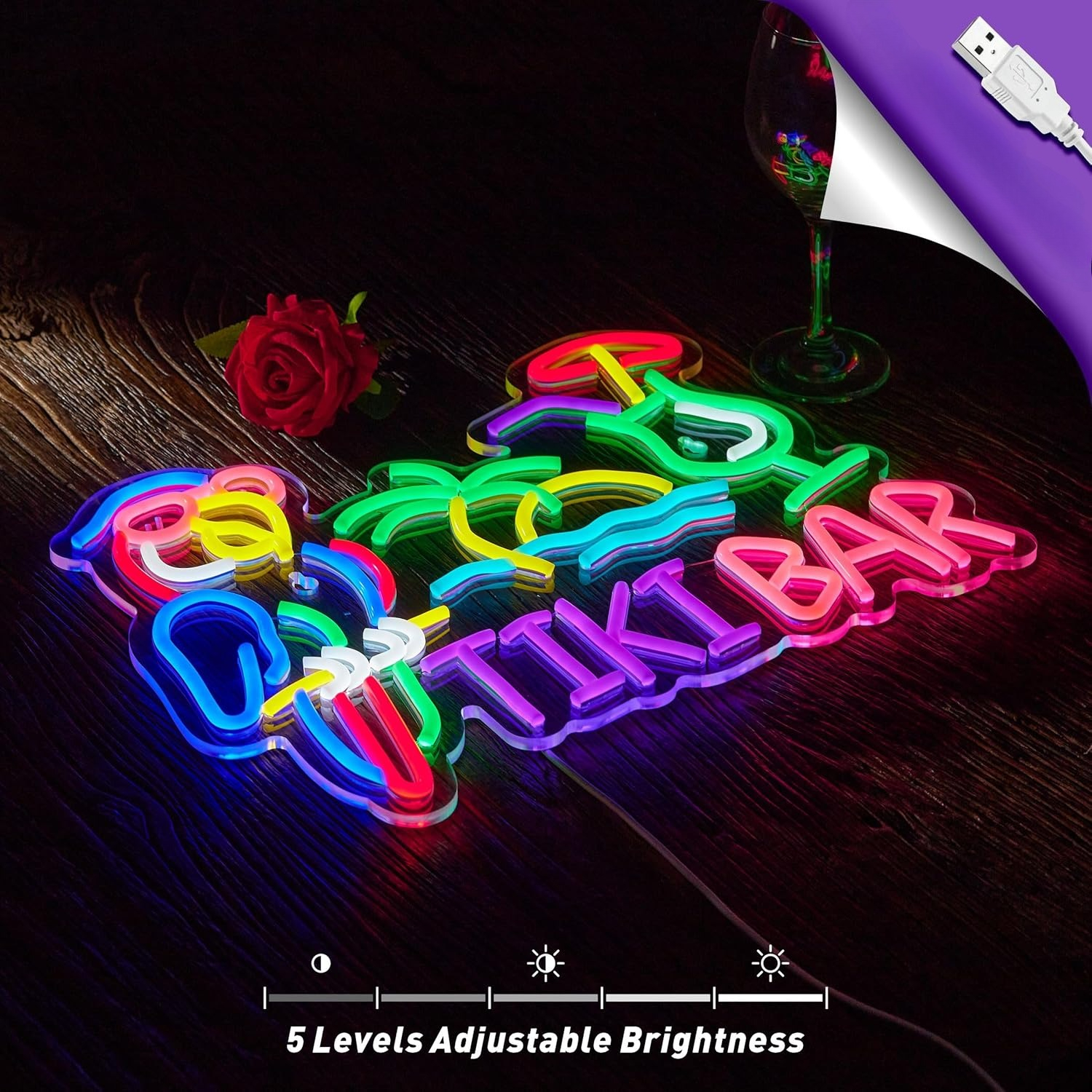 Tiki Bar Parrot Palm Tree Neon - Lighting Decoration Ideas incelemesi ve fiyatı