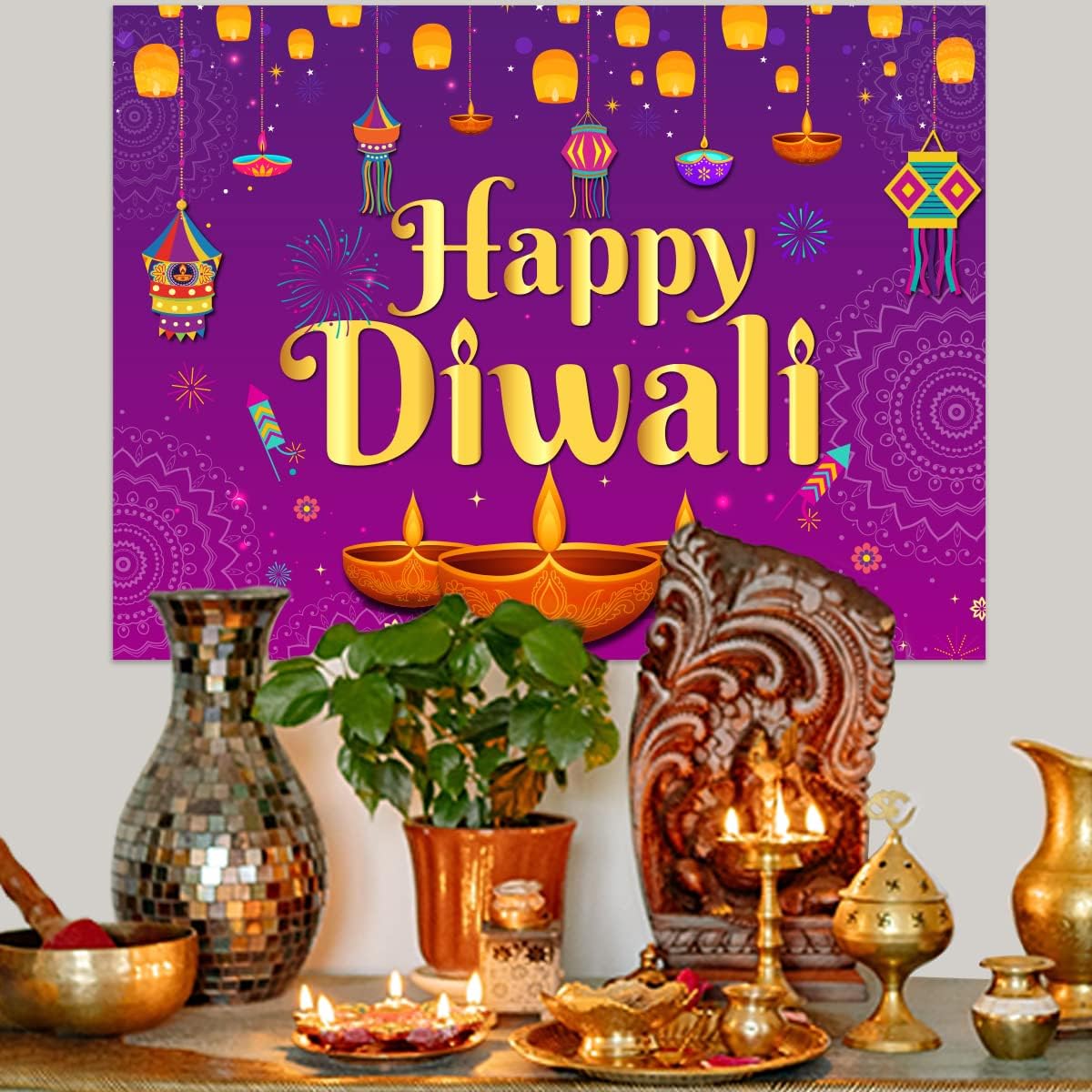 Happy Diwali Backdrop 5x7ft Wa - Decor Lighting India incelemesi ve fiyatı