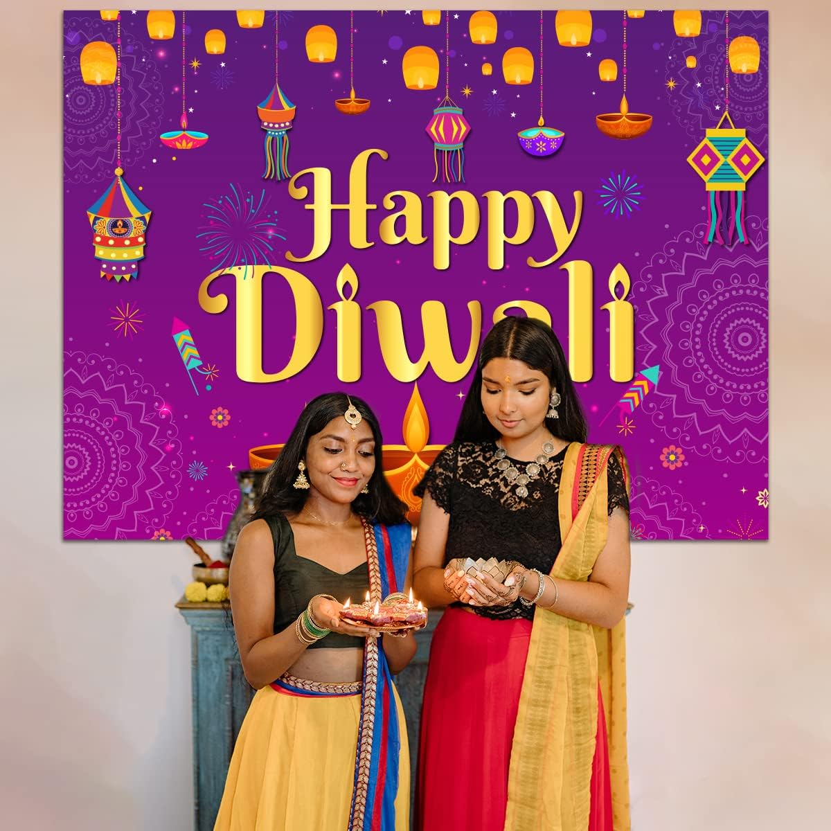Happy Diwali Backdrop 5x7ft Wa - Decor Lighting India incelemesi ve fiyatı
